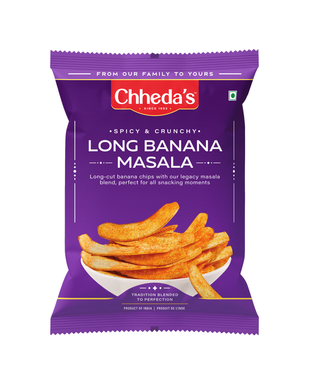 Long Masala Banana Chips 170g front of pack
