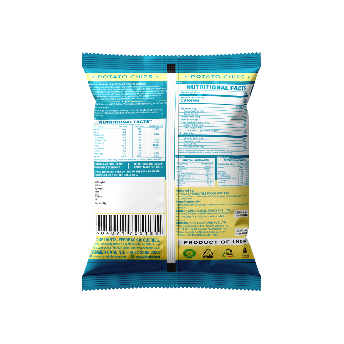 Salted Potato Chips 60g