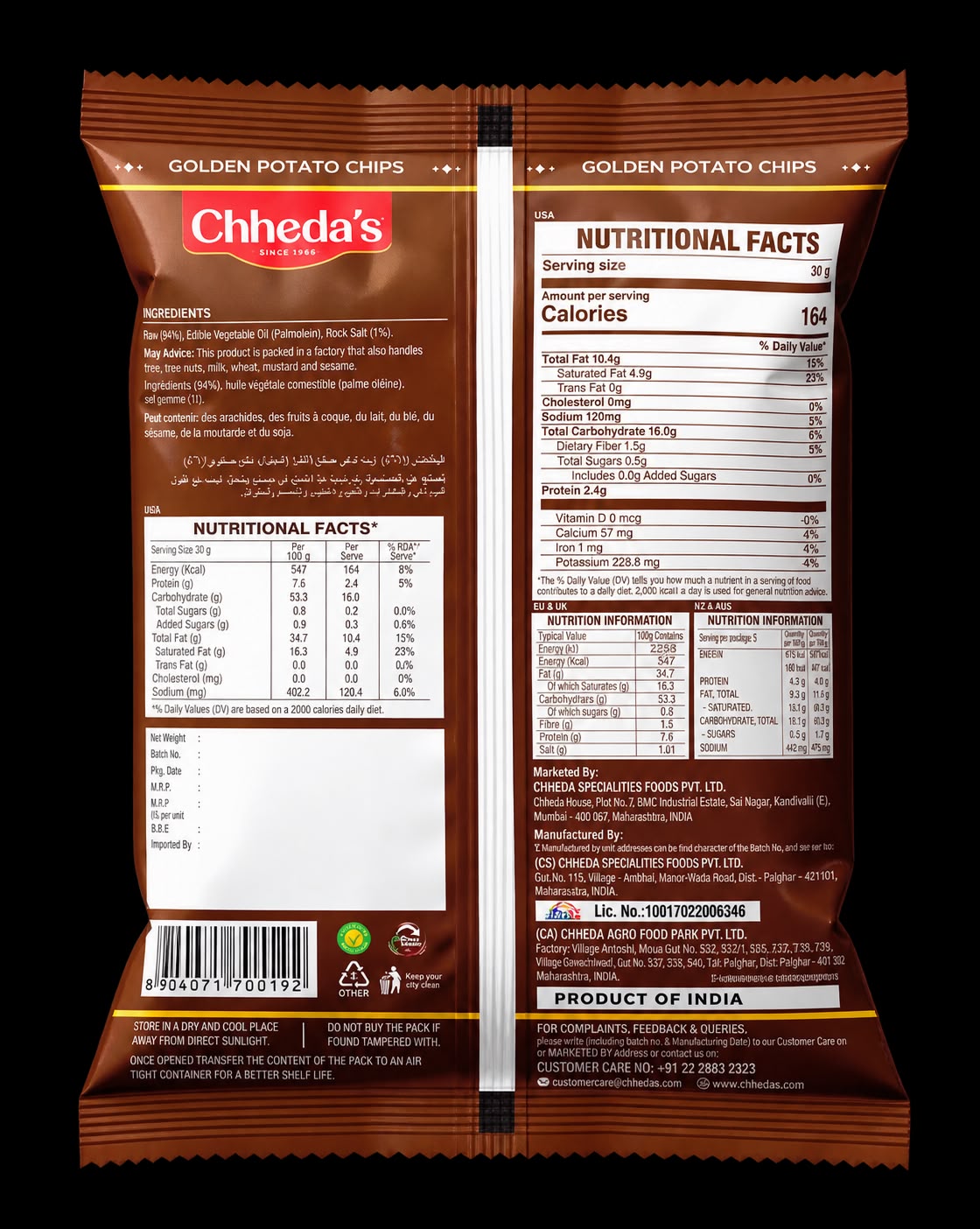 Golden Potato Chips 170g