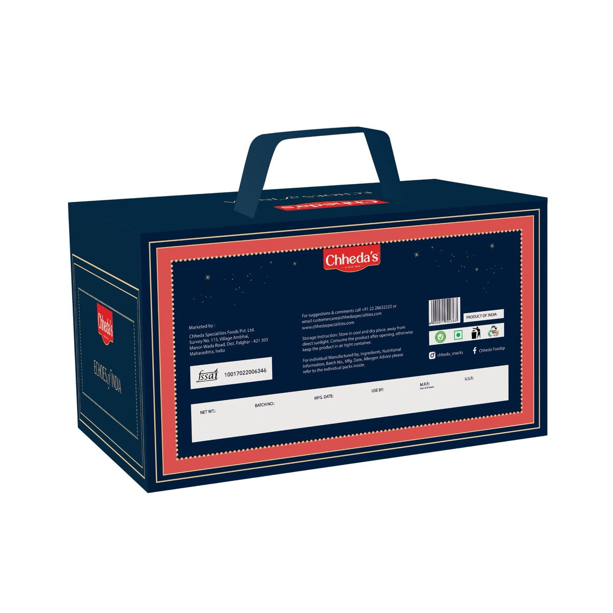 Chheda's Echoes of India gift box – back